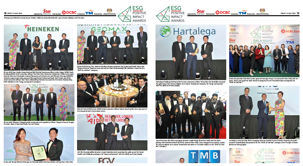 On July 14, 2023, Juara Partners celebrate winning two awards at the ESG Positive Impact Awards 2022